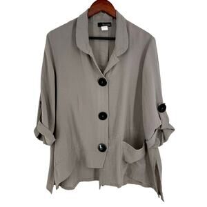 Moonlight by Y & S XL Gray Wearable Art to Wear Autumn Shirt Top Winter Cozy